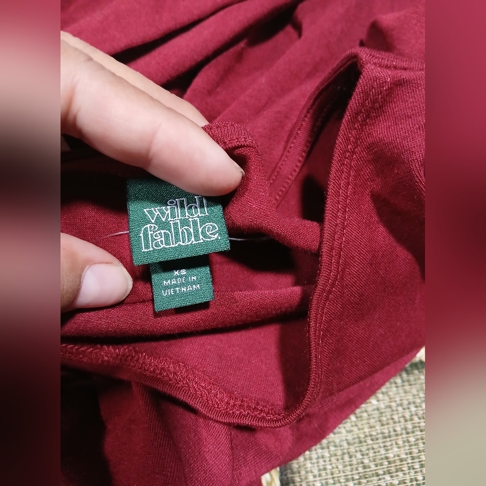 Wild Fable Elegant Burgundy Long Sleeve Dress - Picture 6 of 6